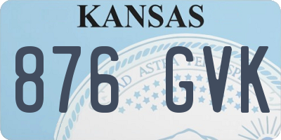 KS license plate 876GVK