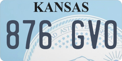 KS license plate 876GVO