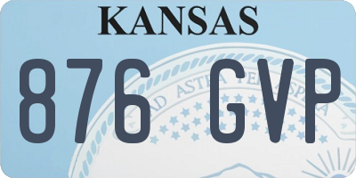 KS license plate 876GVP