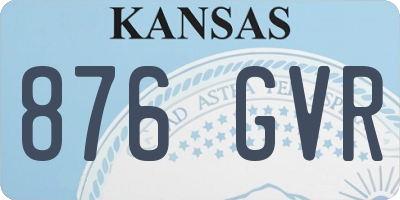 KS license plate 876GVR
