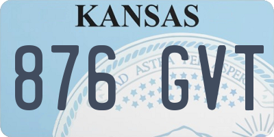KS license plate 876GVT