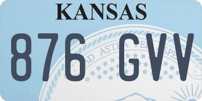 KS license plate 876GVV