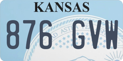 KS license plate 876GVW