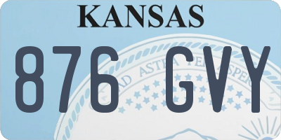 KS license plate 876GVY