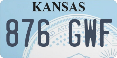 KS license plate 876GWF