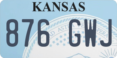 KS license plate 876GWJ