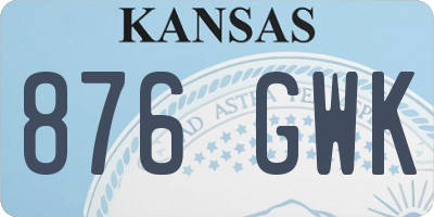 KS license plate 876GWK