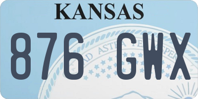 KS license plate 876GWX