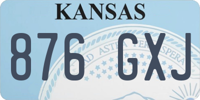 KS license plate 876GXJ
