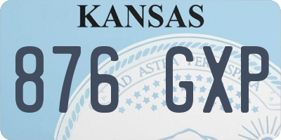 KS license plate 876GXP