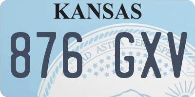 KS license plate 876GXV