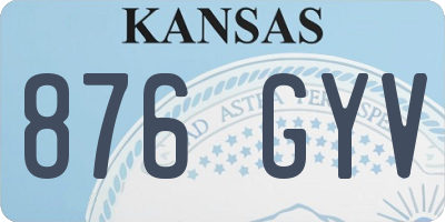 KS license plate 876GYV