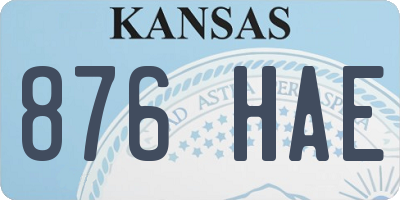 KS license plate 876HAE