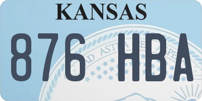 KS license plate 876HBA