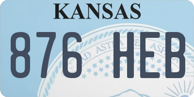 KS license plate 876HEB