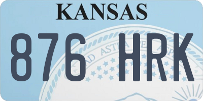 KS license plate 876HRK