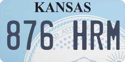 KS license plate 876HRM