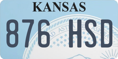 KS license plate 876HSD