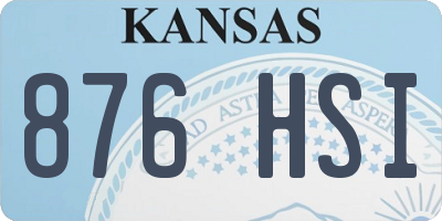 KS license plate 876HSI