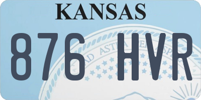 KS license plate 876HVR