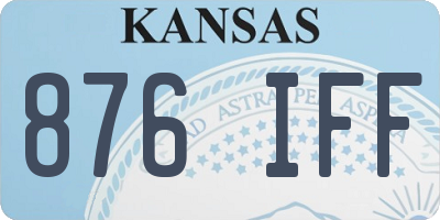 KS license plate 876IFF
