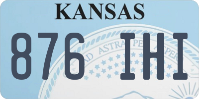 KS license plate 876IHI