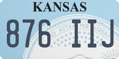KS license plate 876IIJ