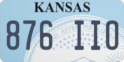KS license plate 876IIO