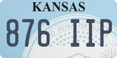 KS license plate 876IIP