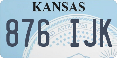 KS license plate 876IJK