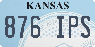 KS license plate 876IPS