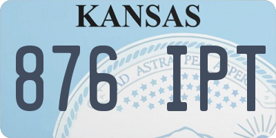 KS license plate 876IPT