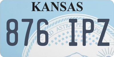 KS license plate 876IPZ