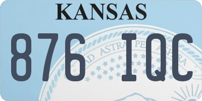 KS license plate 876IQC