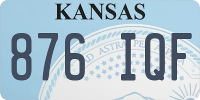 KS license plate 876IQF