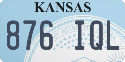 KS license plate 876IQL