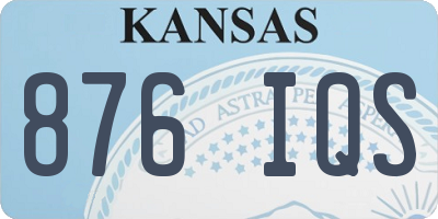 KS license plate 876IQS
