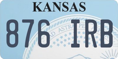 KS license plate 876IRB