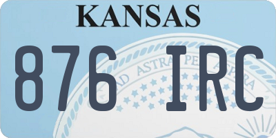 KS license plate 876IRC