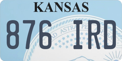 KS license plate 876IRD