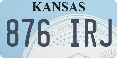 KS license plate 876IRJ