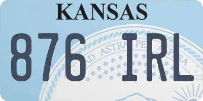 KS license plate 876IRL