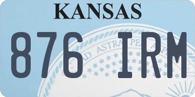 KS license plate 876IRM