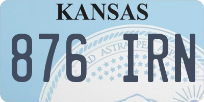 KS license plate 876IRN