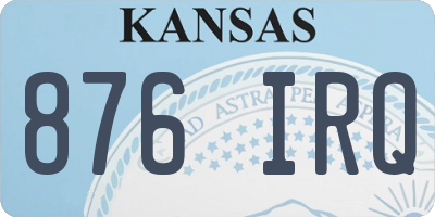 KS license plate 876IRQ