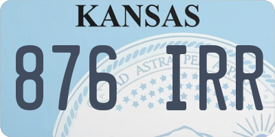 KS license plate 876IRR