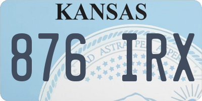 KS license plate 876IRX