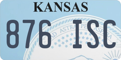 KS license plate 876ISC