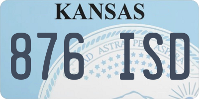 KS license plate 876ISD