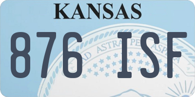 KS license plate 876ISF